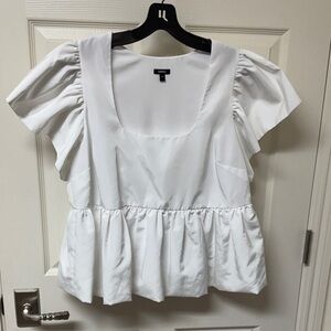 Express White Puff Sleeve Blouse